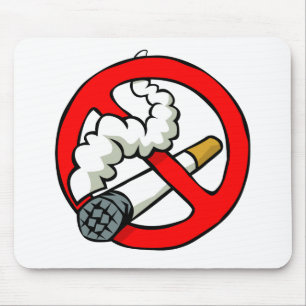 Cartoon No Smoking Sign Mouse Mat