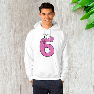 Cartoon Number 6 Fun Purple Smiling Six  Hoodie