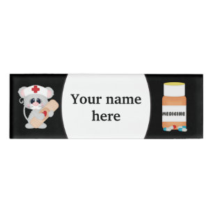 Cartoon nurse add name tag