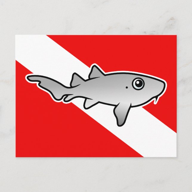 Cartoon Nurse Shark Dive Flag Postcard (Front)
