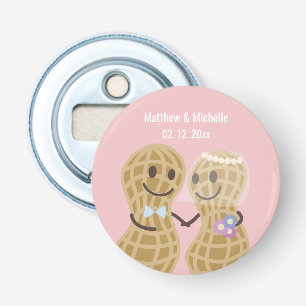 Cartoon Nuts About Each Other Cute Wedding Favour Bottle Opener