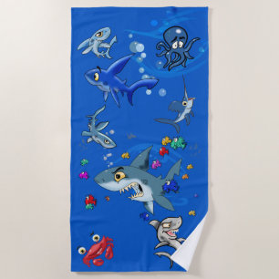 Cartoon Ocean Beach Towel