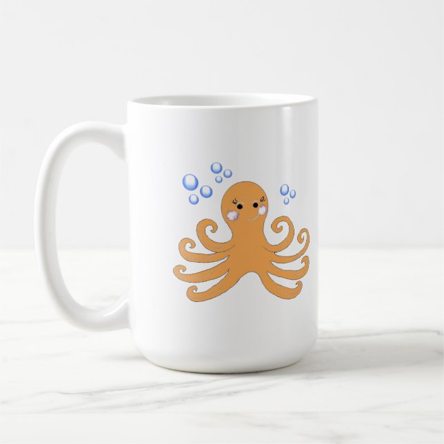 Cartoon Octopus Coffee Mug (Left)