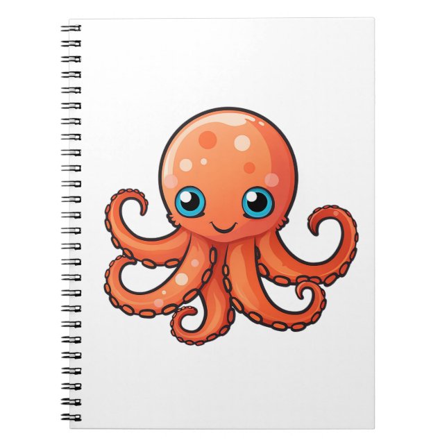 Cartoon octopus illustration notebook (Front)