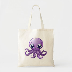 Cartoon octopus illustration tote bag