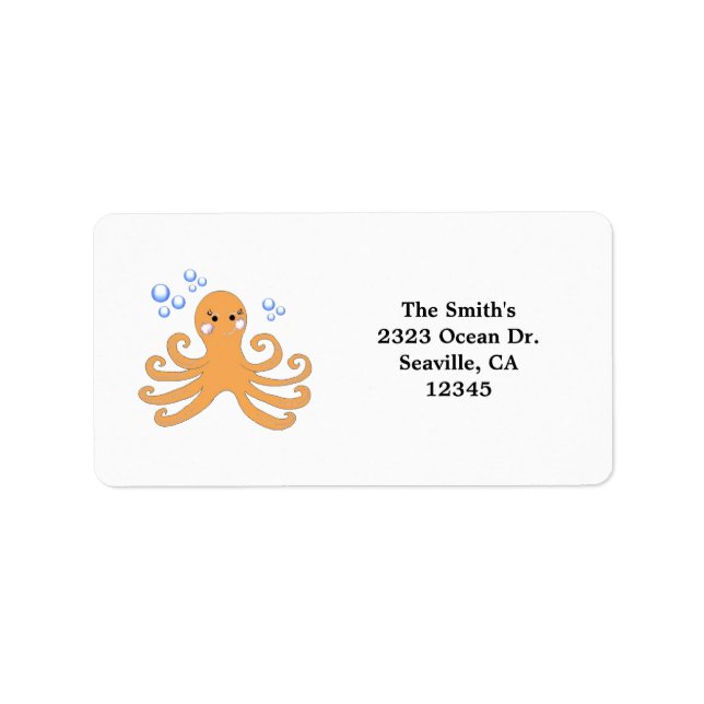 Cartoon Octopus Label (Front)
