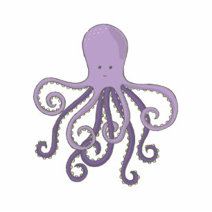 Cartoon Octopus Standing Photo Sculpture