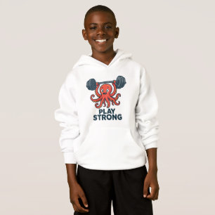 Cartoon Octopus Weightlifting – Play Strong Gym 