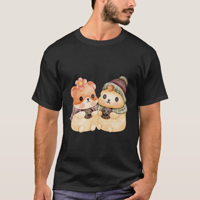 Cartoon of a hamster couple T-Shirt (Front)