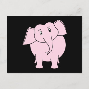 Cartoon of a Pink Elephant Postcard