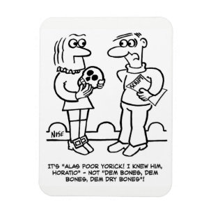 Cartoon of Actor Playing Hamlet with Producer Magnet