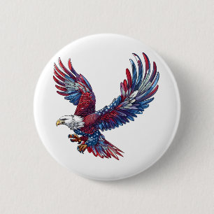 Cartoon of an eagle, 4th of July concept 6 Cm Round Badge