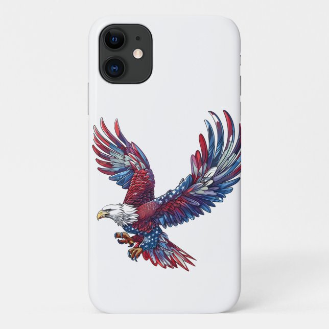 Cartoon of an eagle, 4th of July concept Case-Mate iPhone Case (Back)