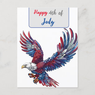 Cartoon of an eagle, 4th of July concept Postcard