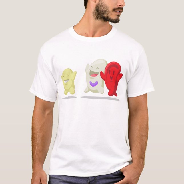 Cartoon of Blood Cell - Erythrocytes, Leukocytes, T-Shirt (Front)