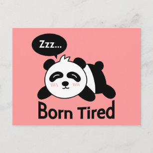 Cartoon of Cute Sleeping Panda Postcard