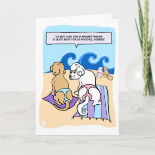 Cartoon of Dogs Wearing G-bangers Funny Card