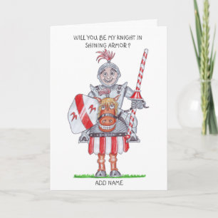 Cartoon of Knight in armour Card