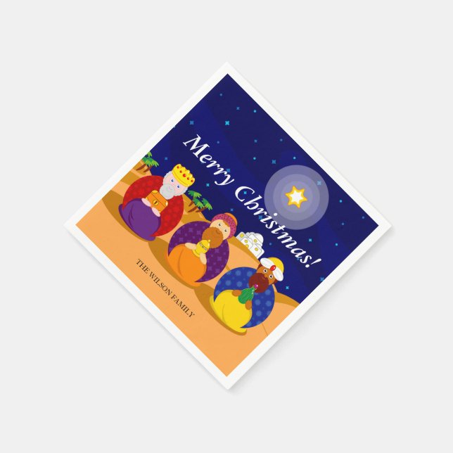 Cartoon of "The Three Kings" / "Three Wise Men", Napkin (Corner)