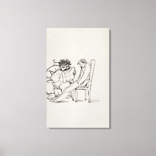 Cartoon of William Morris (1834-96) reading poetry Canvas Print