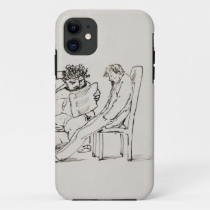 Cartoon of William Morris (1834-96) reading poetry iPhone 11 Case
