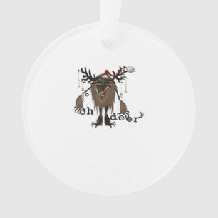 Cartoon Oh Deer Funny Reindeer Holiday Gamer Gift Ornament