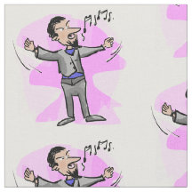 Cartoon opera male singer colourful fabric