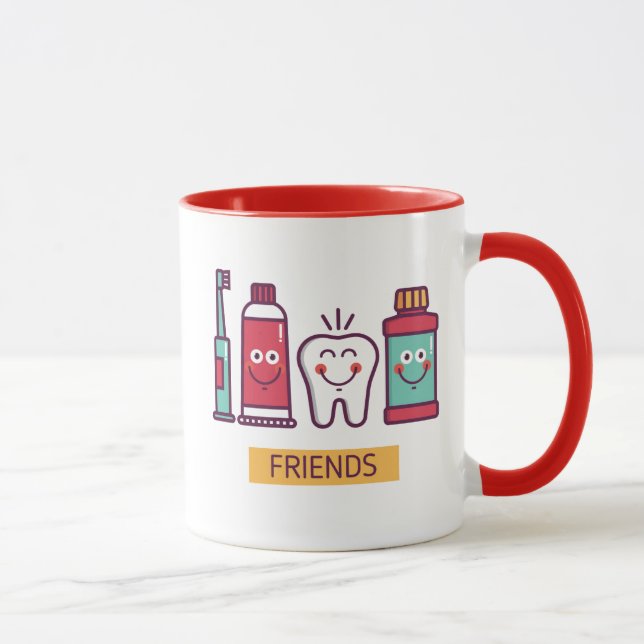 Cartoon Oral Care Friends Mug (Right)