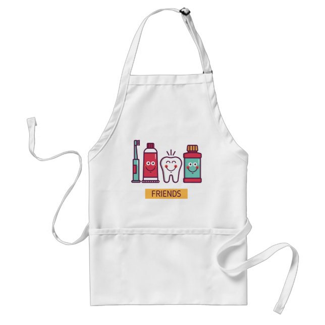 Cartoon Oral Care Friends Standard Apron (Front)