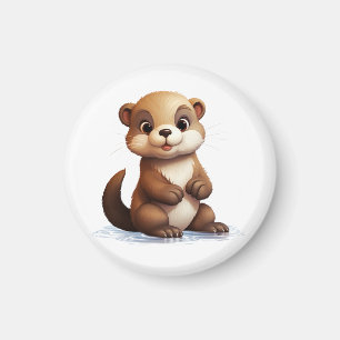 Cartoon otter illustration magnet