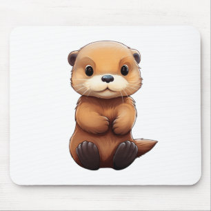 Cartoon otter illustration mouse mat
