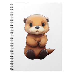 Cartoon otter illustration notebook