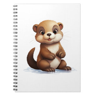 Cartoon otter illustration notebook