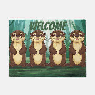 Cartoon Otters Doormat