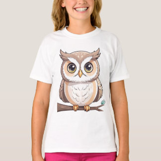 Cartoon Owl Brown  T-Shirt
