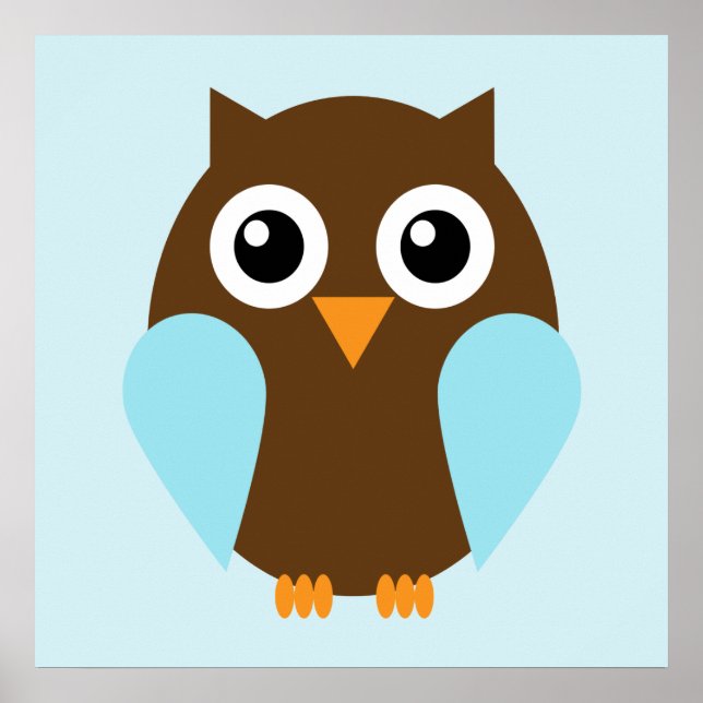 Cartoon Owl Children's Wall Art (Front)