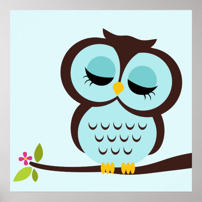 Cartoon Owl Children's Wall Art (Front)