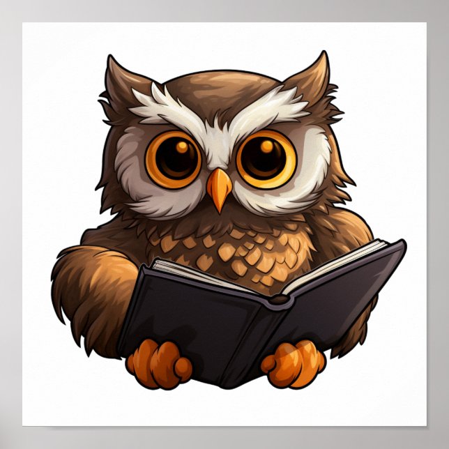 Cartoon owl illustration poster (Front)