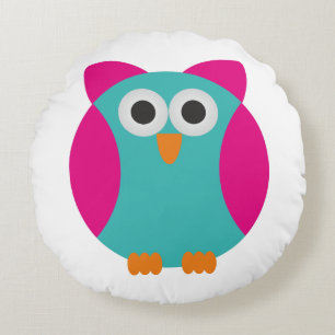Cartoon Owl Round Cushion