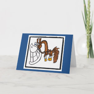 Cartoon paint quarter horse greeting card
