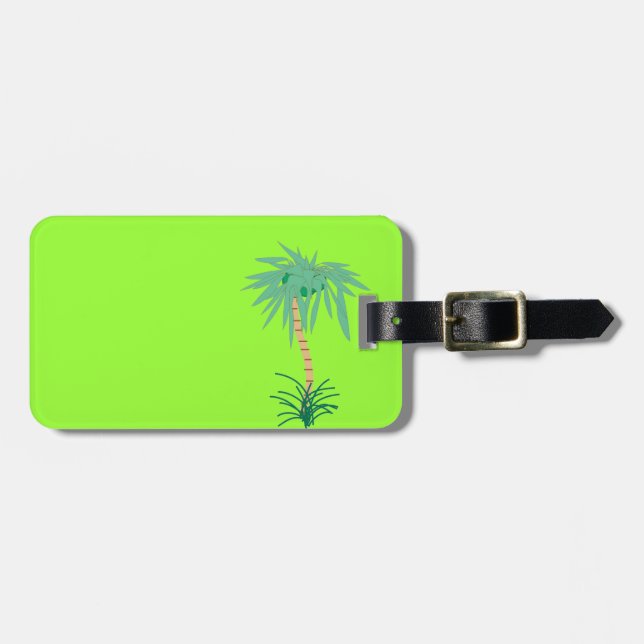 Cartoon Palm Tree Luggage Tag (Front Horizontal)
