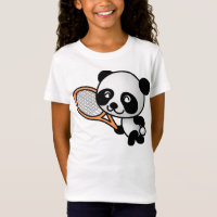 Cartoon Panda Bear Tennis Player