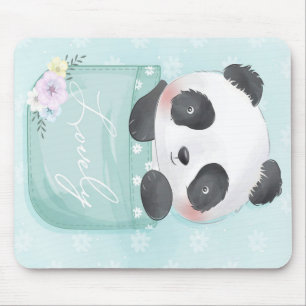 Cartoon Panda Cute Panda Is In Pocket Mouse Mat