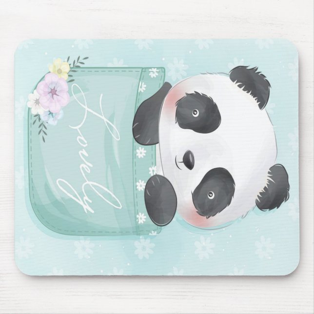 Cartoon Panda | Cute Panda Is In Pocket Mouse Mat (Front)