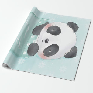 Cartoon Panda   Cute Panda Is In Pocket Wrapping Paper