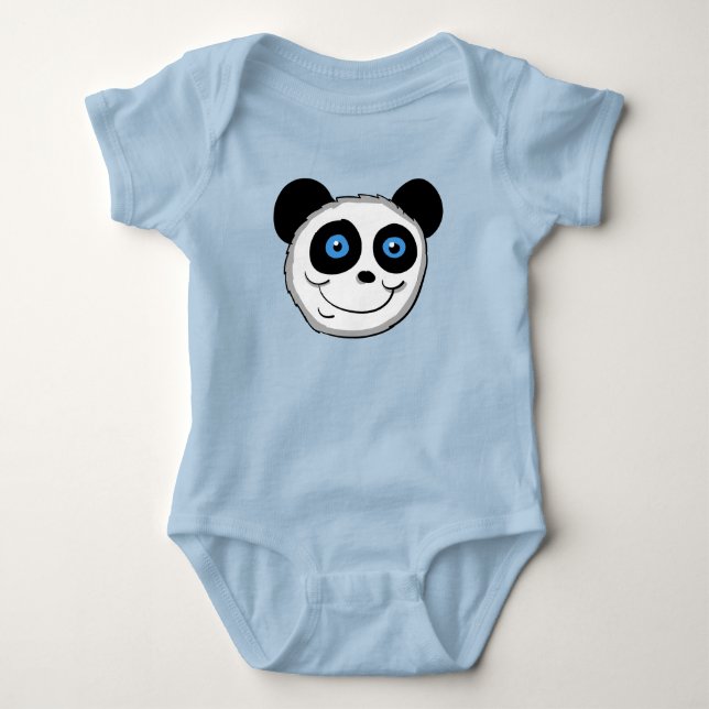 Cartoon Panda Head Baby Bodysuit (Front)
