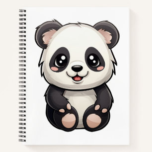 Cartoon panda illustration notebook