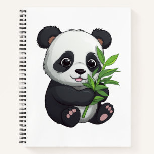 Cartoon panda illustration notebook