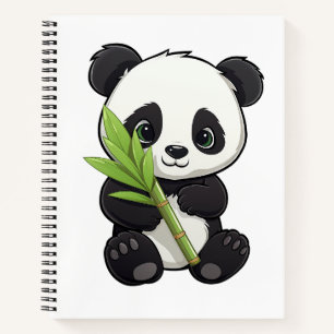 Cartoon panda illustration notebook