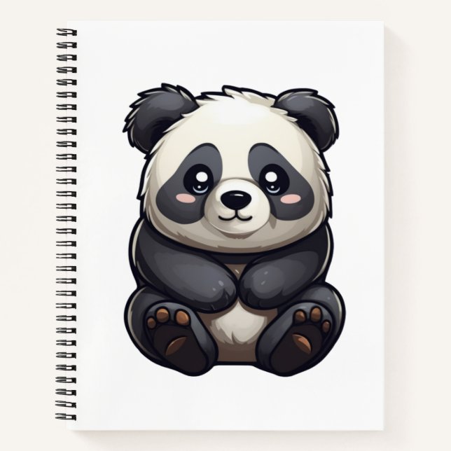 Cartoon panda illustration notebook (Front)